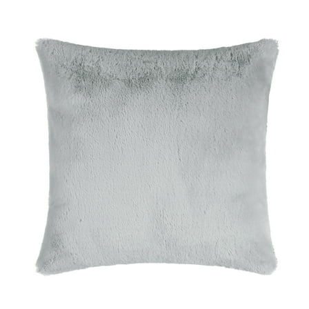Mainstays Faux Fur Pillow, 18 x 18, Grey, Square, 1 Piece