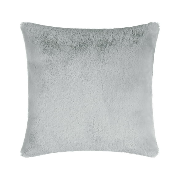 Mainstays Faux Fur Pillow, 18 x 18, Grey, Square, 1 Piece