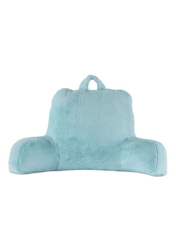 Mainstays Faux Fur Plush Backrest Pillow, Specialty Size, Aqua