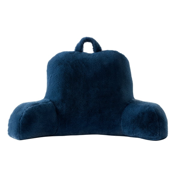 Mainstays Faux Fur Plush Backrest Pillow, Specialty Size, Indigo