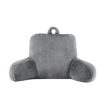 Mainstays Faux Fur Plush Bedrest Pillow, Specialty Size, Gray