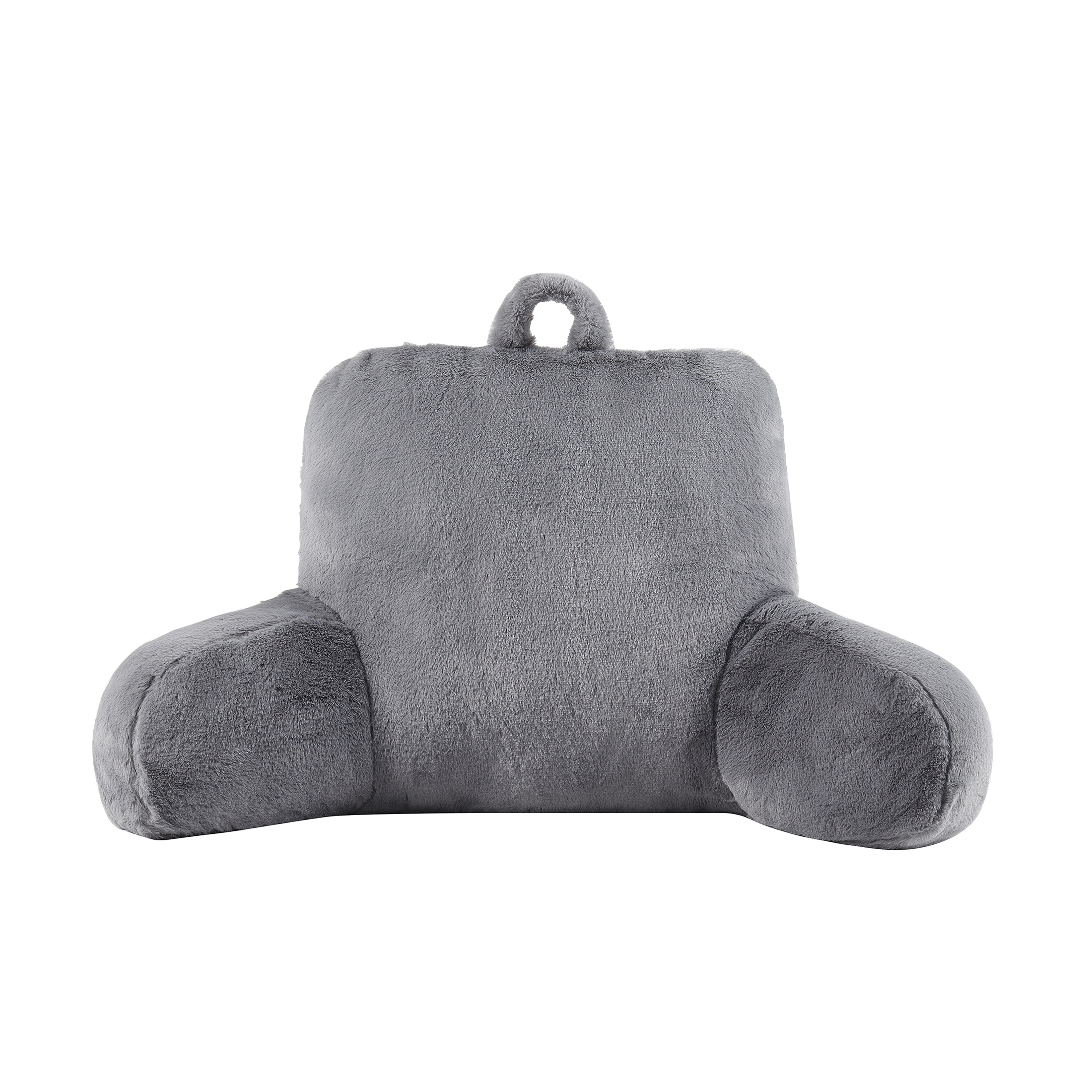 Mainstays Faux Fur Plush Bedrest Pillow, Specialty Size, Gray - image 1 of 6