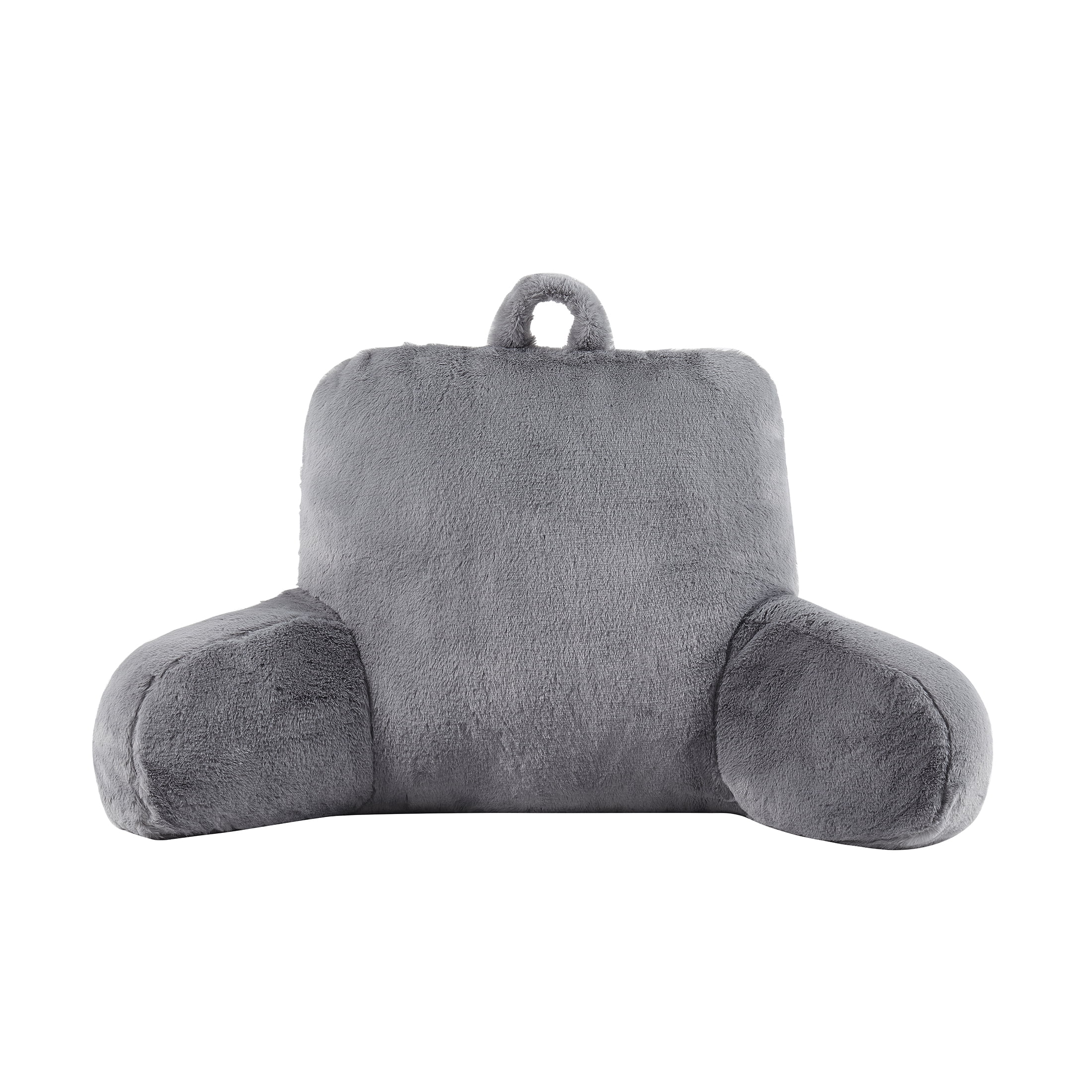 Mainstays Faux Fur Plush Bedrest Pillow, Specialty Size, Grey , 1 Piece