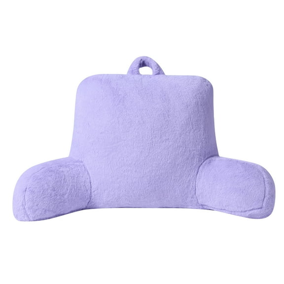 Mainstays Faux Fur Plush Bedrest Pillow, Specialty Size, Lilac