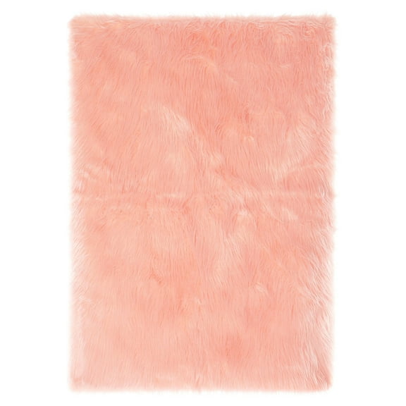 Mainstays Faux Fur Rug Non-Skid Fluffy Floor Rug for living room, 30''x46'', Pink