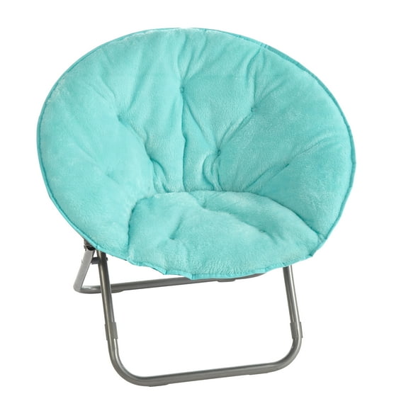Mainstays Faux Fur Saucer Chair, Aqua