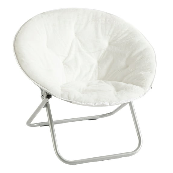 Mainstays Faux Fur Saucer™ Chair, White