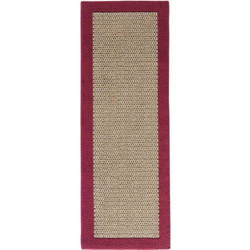 Mainstays Faux Sisal Indoor Hallway Runner Rug, Red, 1'9"x5'