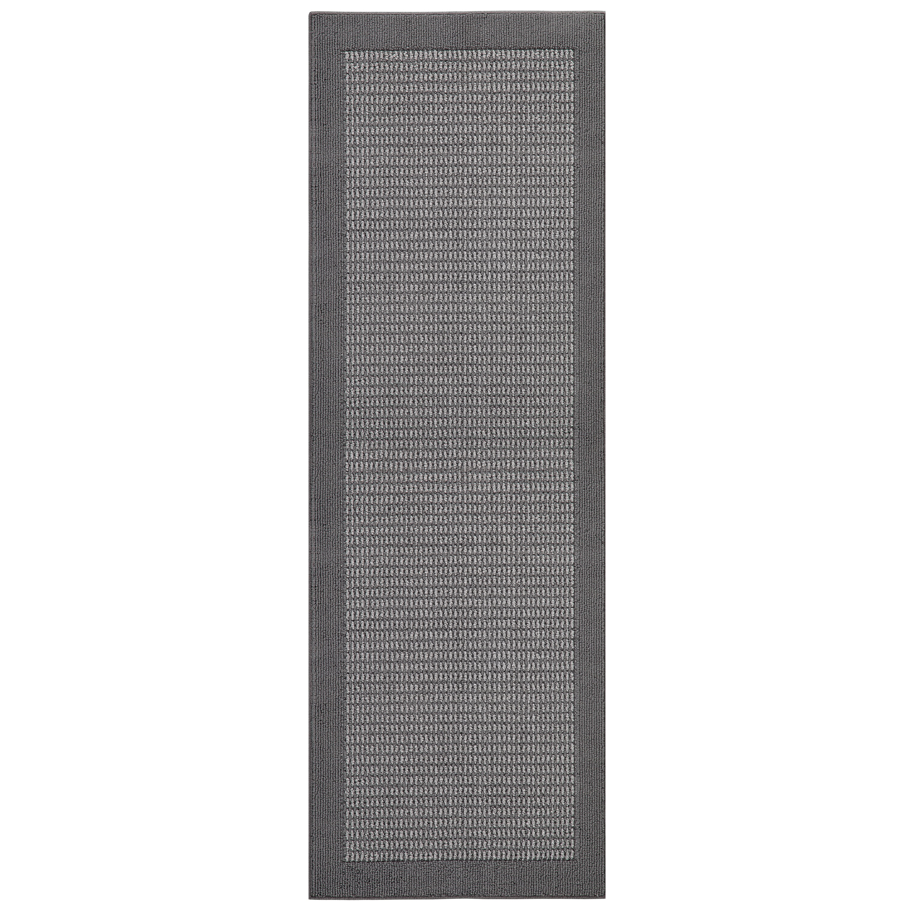 Mainstays Faux Sisal Border Runner Rug, Gray, 2 ft 6 in x 8 ft