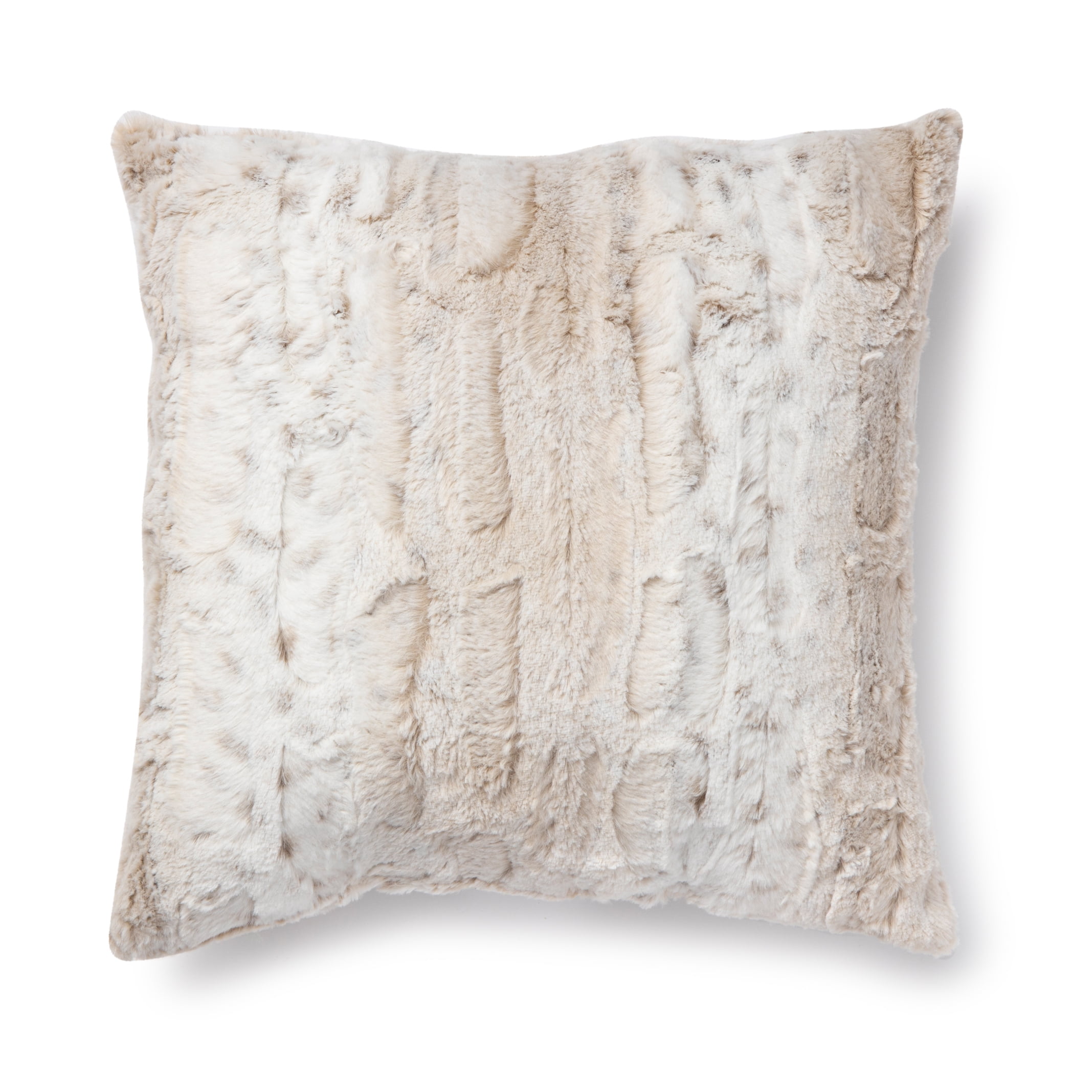 Mainstays Faux Fur Pillow, 18 x 18, Grey, Square, 1 Piece, Size: 18 inch x 18 inch