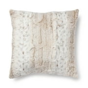 Mainstays Faux Snow Leopard Fur Decorative Square Pillow, 18" x 18", Leopard Print, 1 per Pack