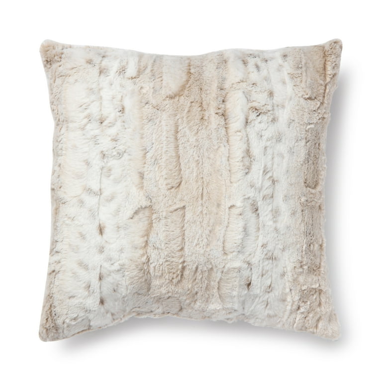 Snow Leopard Faux Fur Pillow 2 Pack