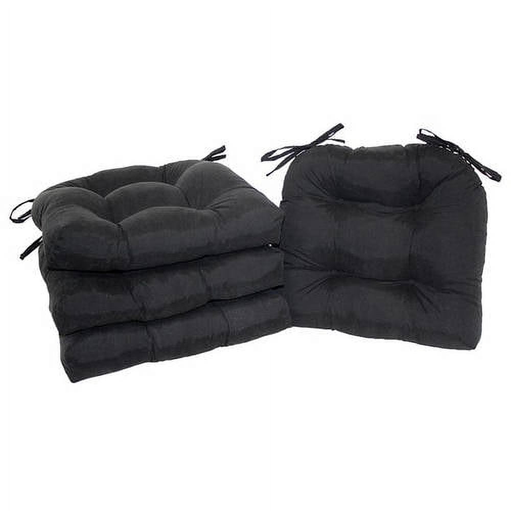 Mainstays Faux Suede 14.5 Chair Cushion with Ties, 4 Pack, Warm Chocolate  