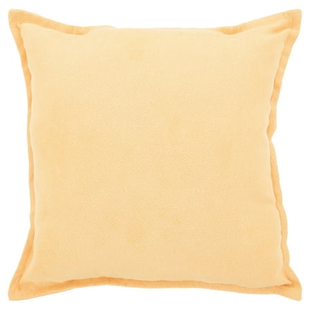 Mainstays Faux Suede Solid Decorative Throw Pillow, 18" x 18", Square, Yellow, Single Pillow