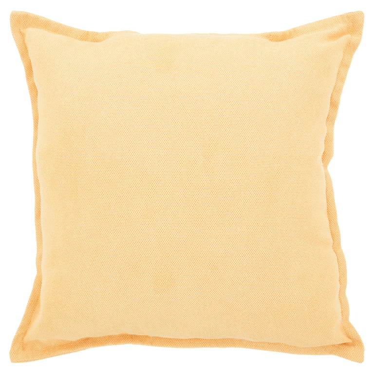 Mainstays Faux Suede Solid Decorative Throw Pillow, 18 x 18, Square,  Yellow, Single Pillow