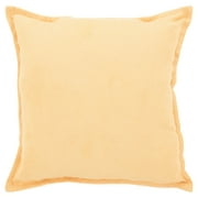 Mainstays Faux Suede Solid Decorative Throw Pillow, 18" x 18", Square, Yellow, Single Pillow
