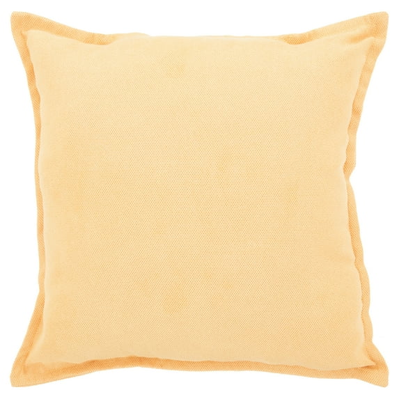 Mainstays Faux Suede Solid Decorative Throw Pillow, 18" x 18", Square, Yellow, Single Pillow