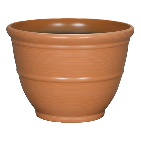 Mainstays Ferenza Orange Recycled Resin Planter, 14IN L x 14in W x 10in H