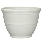 Mainstays Ferenza Round Recycled Resin Planter, White, 14 in x 14 in x 10 in