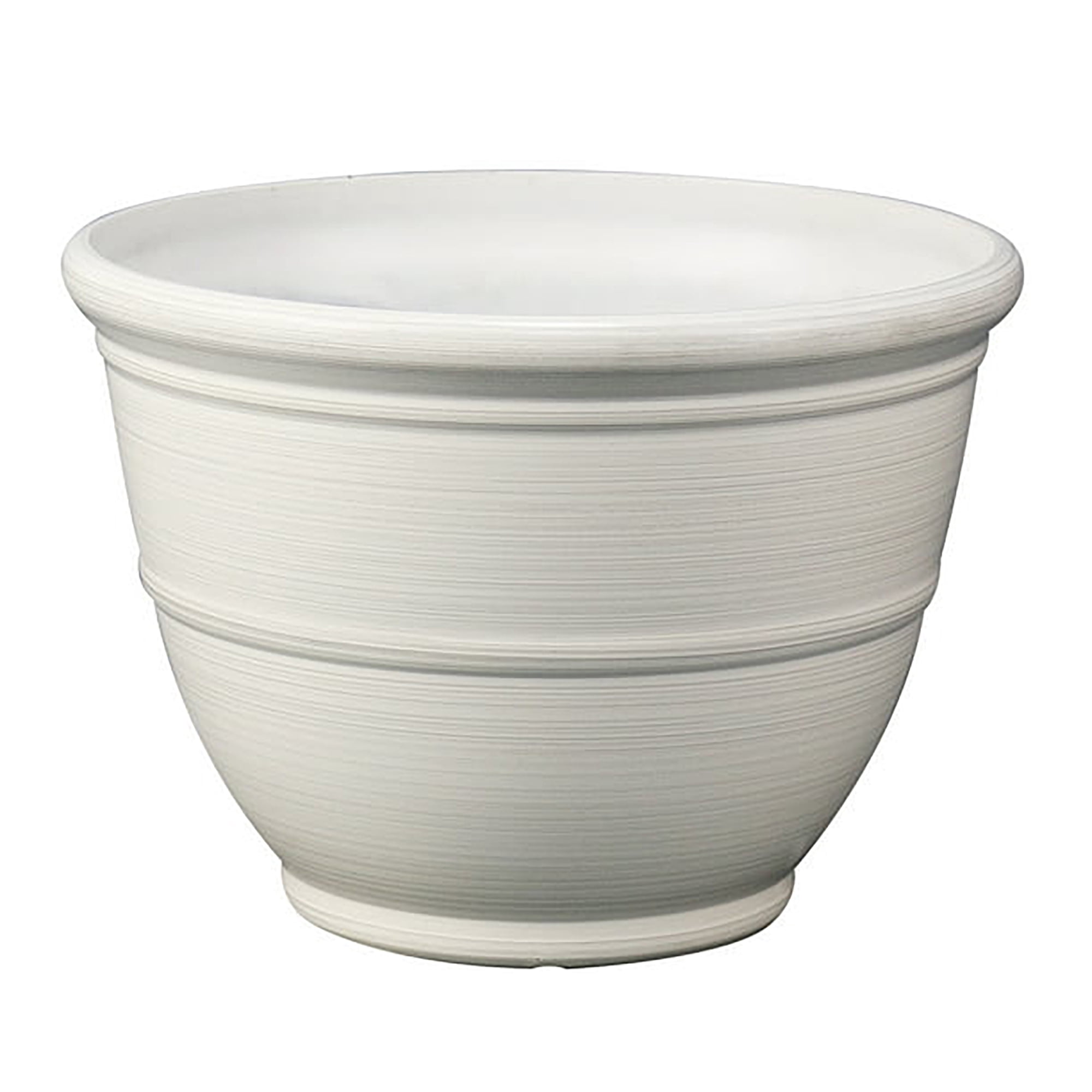 Mainstays 14 inch D x 10 inch H Ferenza White Recycled Resin Planter