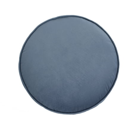 Mainstays Round Blue Throw Pillow – Soft Velvet, 16″ Accent