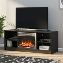 Mainstays Fireplace TV Stand, for TVs up to 55", Black Oak