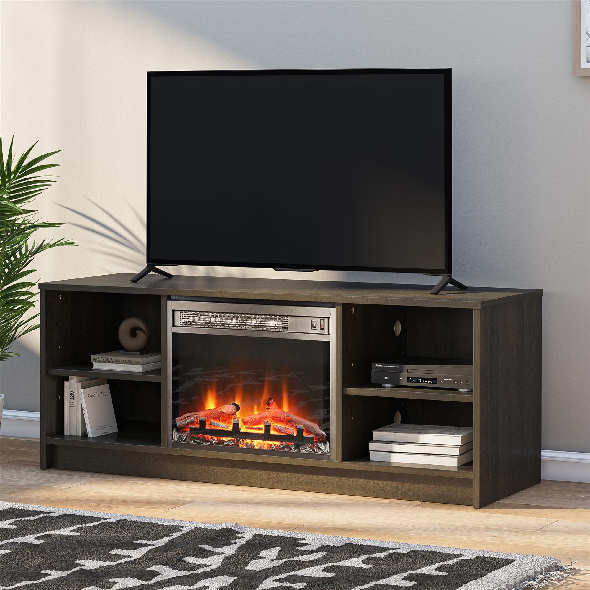 Mainstays Fireplace TV Stand, for TVs up to 55", Espresso - image 1 of 12