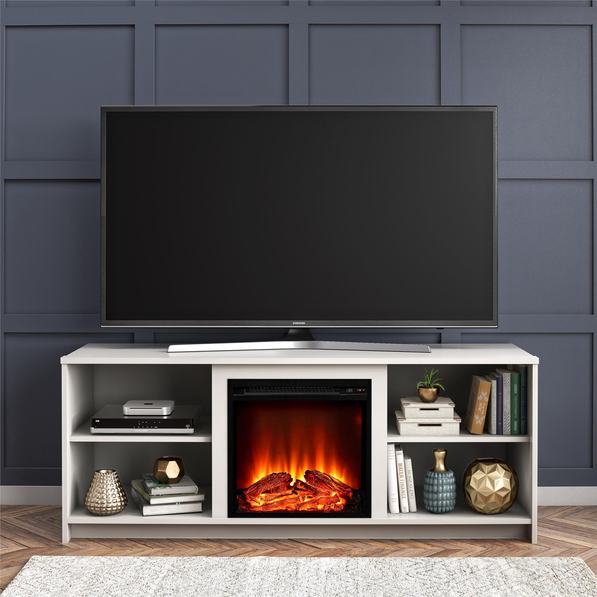 Mainstays Fireplace TV Stand for TVs up to 65", White - image 1 of 11