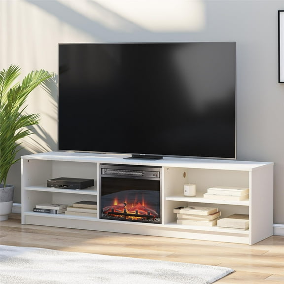 Mainstays Fireplace TV Stand, for TVs up to 75", White
