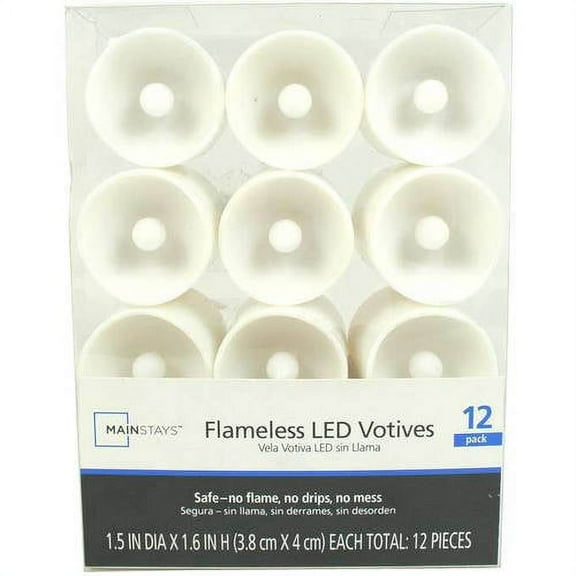 Mainstays Flameless LED Votives, 12-Pack