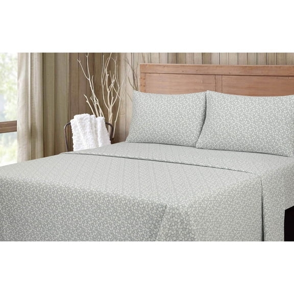 Mainstays Flannel Leaf - King Sheet set