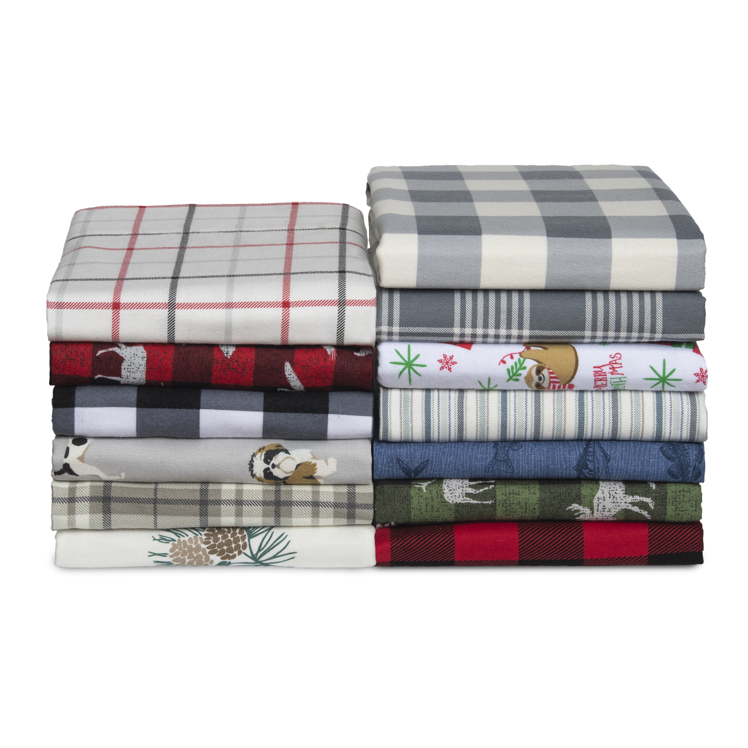 Mainstays Flannel Sheet Set Taupe Plaid Queen - image 1 of 7