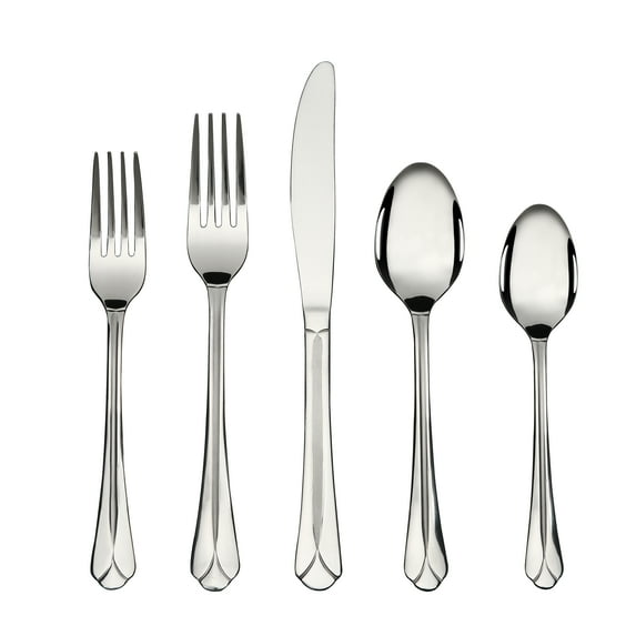 Mainstays Flaxton 20 Piece Stainless Steel Flatware Set