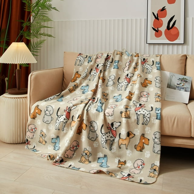 Mainstays Fleece City Dogs Throw Blanket 50" x 60"