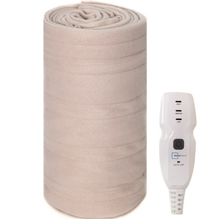 Fleece Electric Heated Throw Blanket, Linen, 50″ x 60″