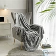 thumbnail image 1 of Mainstays Fleece Plush Throw Blanket, Gray Geo, Standard Throw, 1 of 6