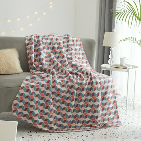 Mainstays Fleece Throw Blanket, 50" x 60", Geo
