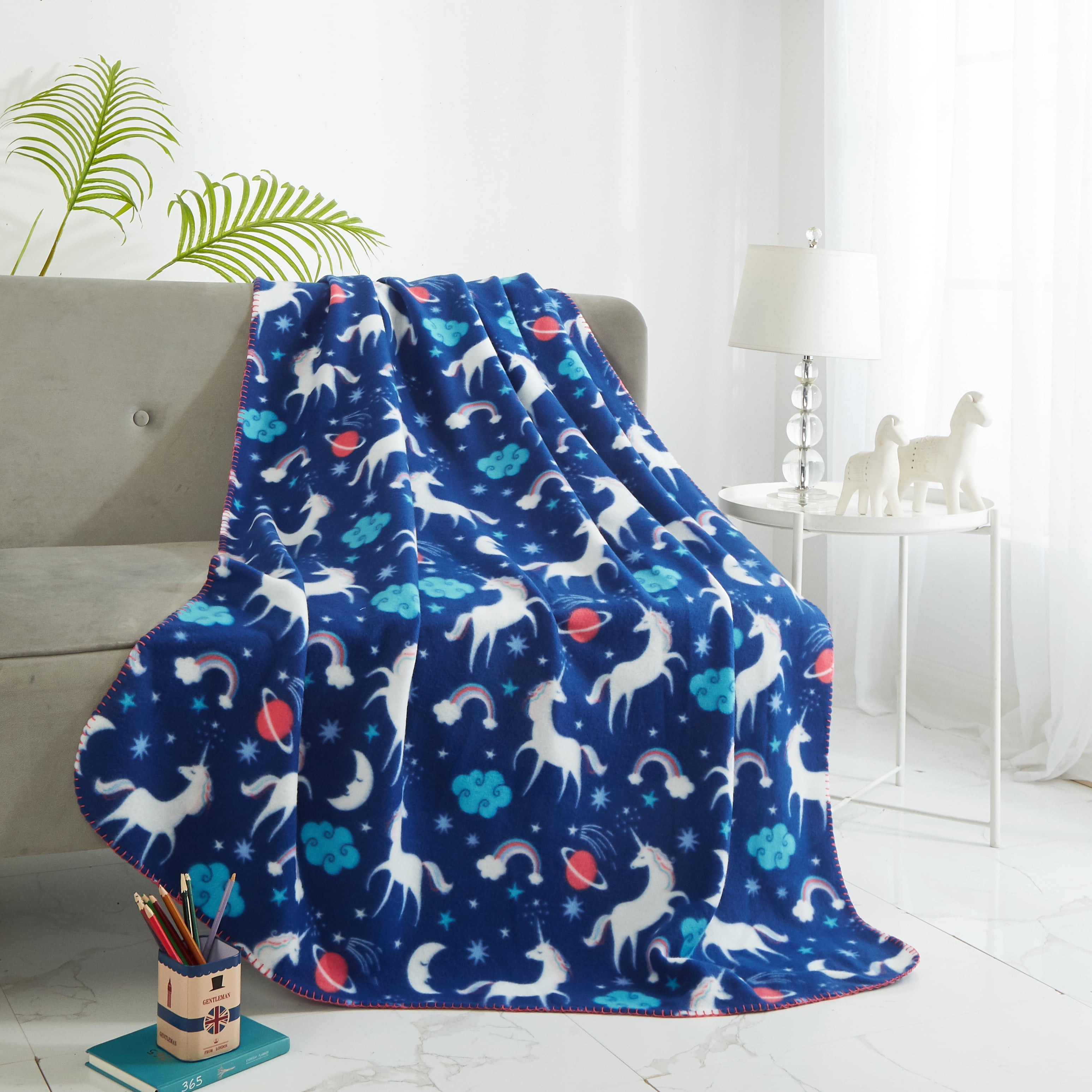 Mainstays Fleece Throw, Unicorn 50x60