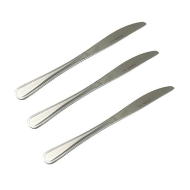 Mainstays Fleetline Stainless Steel Adult Dinner Knife, 3 Piece Set, Silver