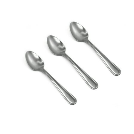 Mainstays Fleetline Stainless Steel Adult Teaspoon, 3-Piece Set, Silver