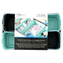 Mainstays 6 Pack Set of 5 Drawer Organizers, Assorted Colors