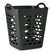 Mainstays Flex Square Laundry Hamper, Black