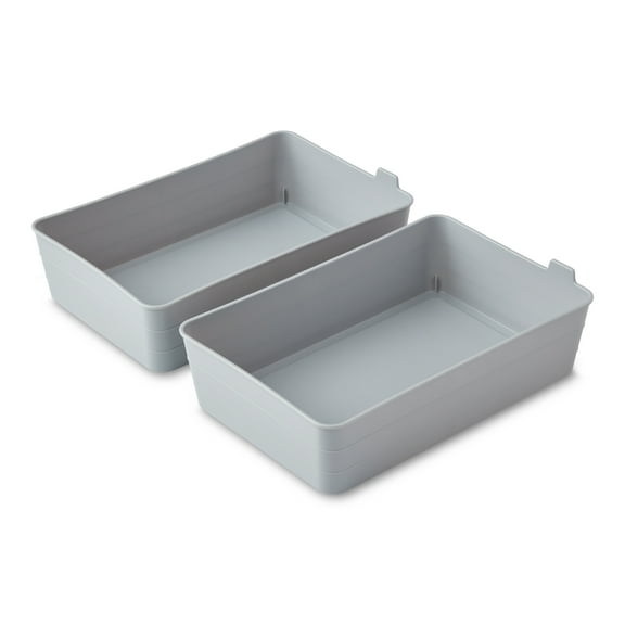 Mainstays Flexible Drawer Storage Organizers, Gray, 2 Pack