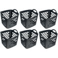 Mainstays Flexible Plastic Laundry Basket, Rich Black, 6 Pack