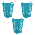 thumbnail image 1 of Mainstays Flexible Plastic Square Laundry Hamper, 3 Pack, Teal, 1 of 5