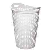 Mainstays Flexible Wicker Round Laundry Hamper, White Plastic