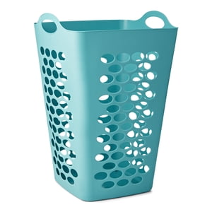 Mainstays 2-Bushel Flexible Laundry Hamper, Teal