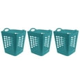 thumbnail image 1 of Mainstays Flexible Square Plastic Laundry Hamper, 3 Pack, Turquoise, 1 of 7