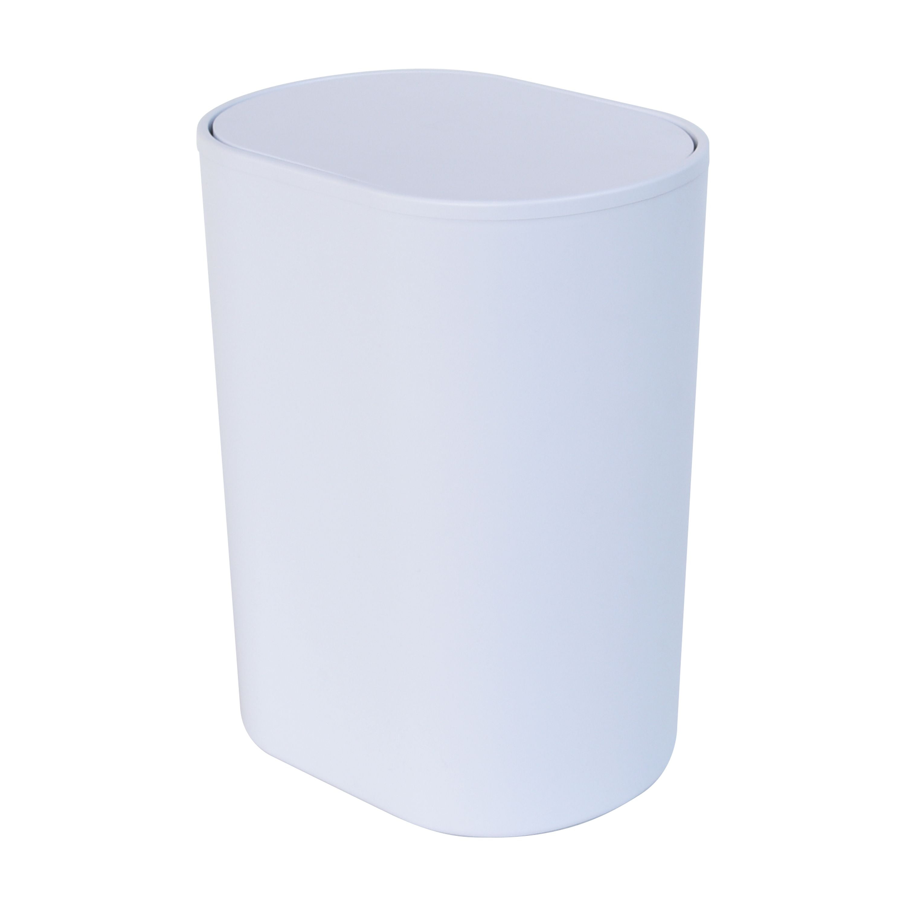 Mainstays Flip Top Plastic Trash Can, White