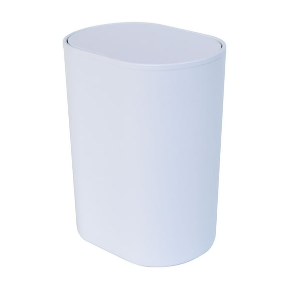 Mainstays Flip Top Plastic Wastebasket, White